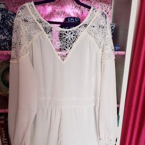 Asos Curve Ivory Shorts Romper Size 24